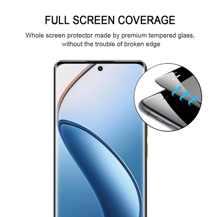 For Realme 12 Pro+ 5G / 12 Pro 5G 25pcs Full Glue 9H HD 3D Curved Edge Tempered Glass Film - Black