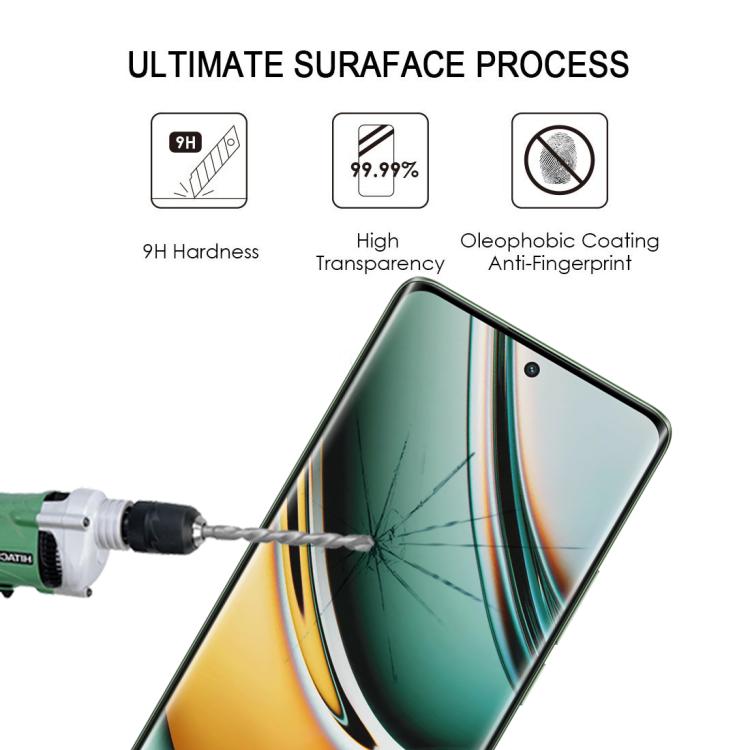 For Realme 11 Pro 25pcs Full Glue 9H HD 3D Curved Edge Tempered Glass Film - Black