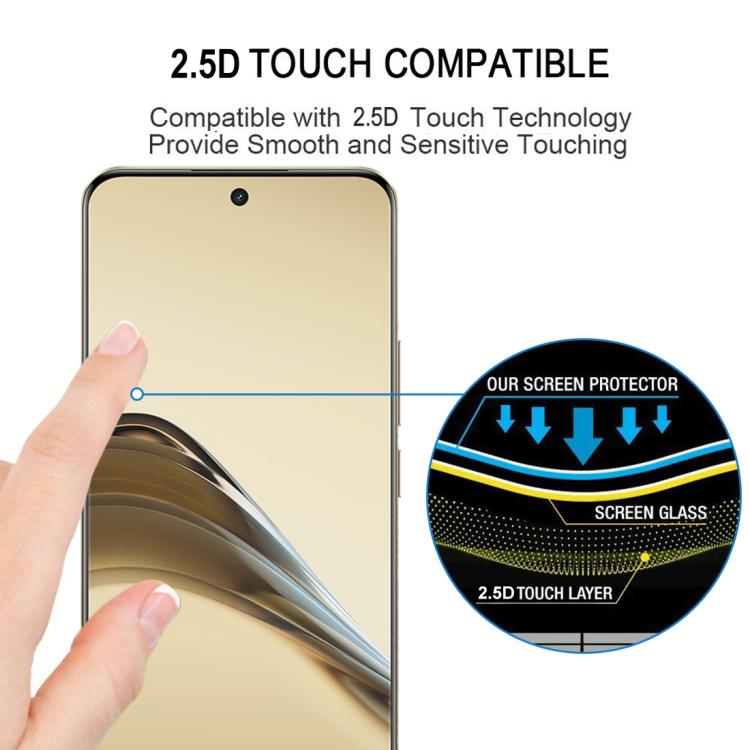For Realme 14 Pro Lite 5G 25pcs Full Glue 9H HD 3D Curved Edge Tempered Glass Film - Black