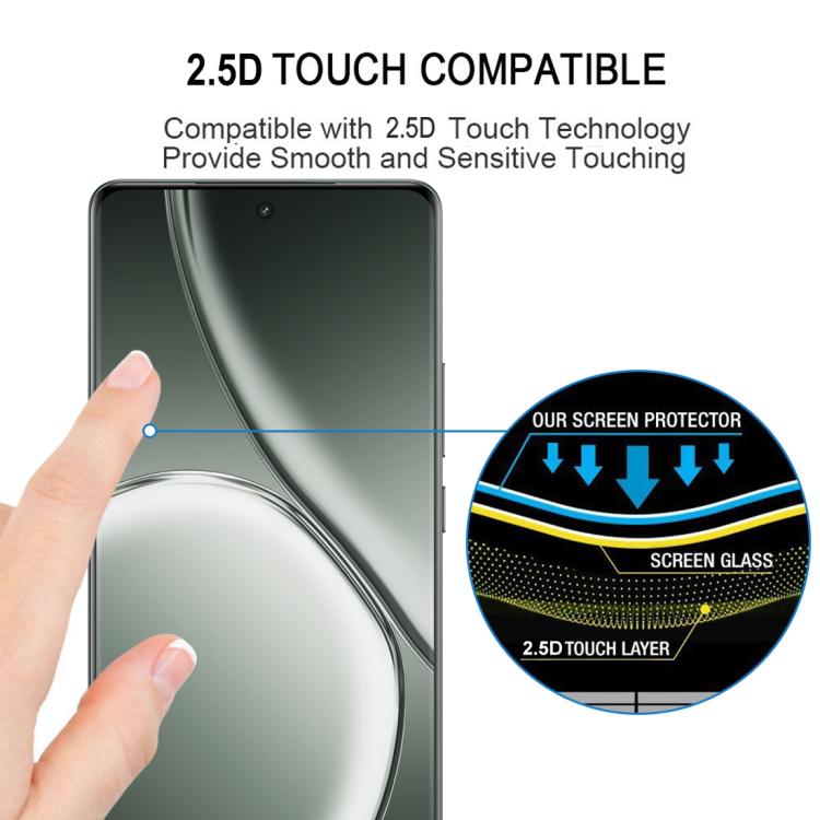 For Realme GT 6T 25pcs Full Glue 9H HD 3D Curved Edge Tempered Glass Film - Black