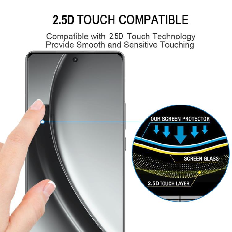 For Realme GT Neo6 25pcs Full Glue 9H HD 3D Curved Edge Tempered Glass Film - Black