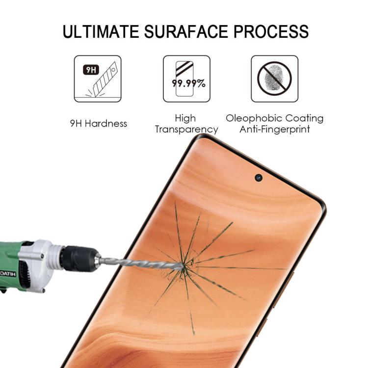 For Realme GT5 Pro 25pcs Full Glue 9H HD 3D Curved Edge Tempered Glass Film - Black