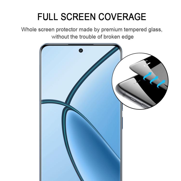 For Realme P1 Pro 25pcs Full Glue 9H HD 3D Curved Edge Tempered Glass Film - Black