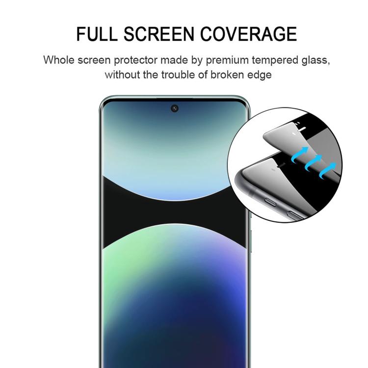 For Xiaomi Redmi Note 14 Pro 5G / 4G Full Glue 9H HD 3D Curved Edge Tempered Glass Film - Black