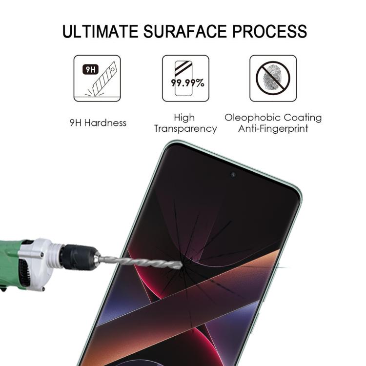 For Xiaomi Poco X7 Full Glue 9H HD 3D Curved Edge Tempered Glass Film - Black