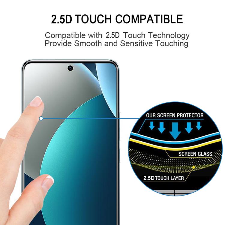 For Redmi Note 15 Pro 4G Global 163.2mm Full Glue 9H HD 3D Curved Edge Tempered Glass Film - Black