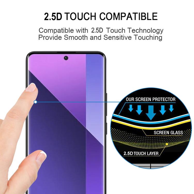 For Xiaomi Redmi Note 13 Pro+ 25pcs Full Glue 9H HD 3D Curved Edge Tempered Glass Film - Black