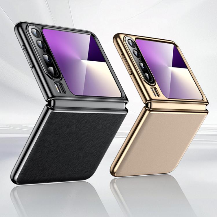 For Huawei Pura X Electroplating Plain Leather Series Shockproof Phone Case