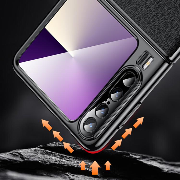 For Huawei Pura X Electroplating Plain Leather Series Shockproof Phone Case
