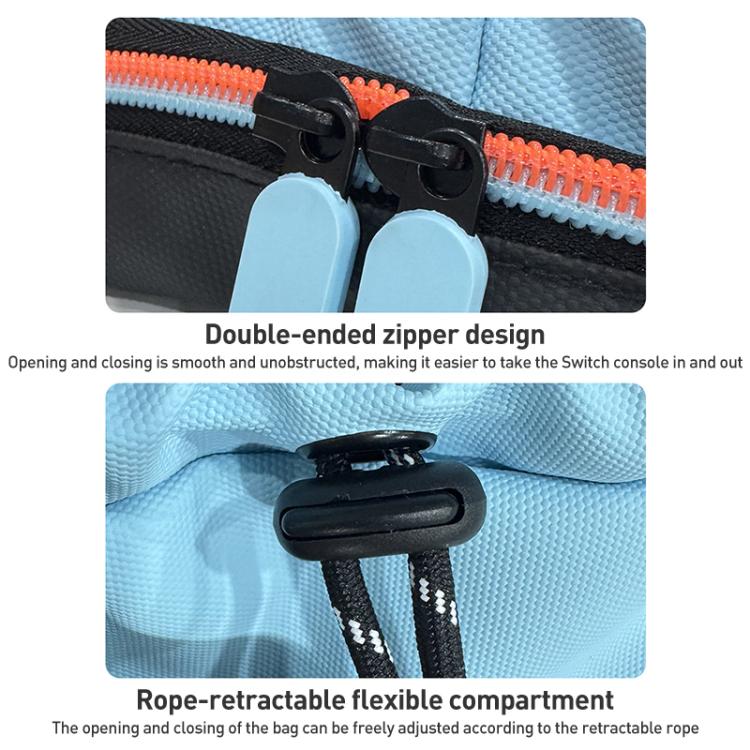 For Nintendo Switch 2 iPlay HBS-2838 Multi-function Portable Crossbody Storage Bag - Blue Orange