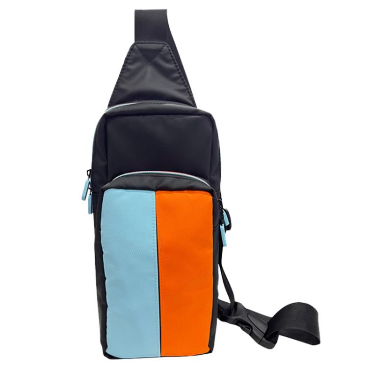 For Nintendo Switch 2 iPlay HBS-2844 Colorblock Crossbody Game Console Storage Bag - Orange Blue