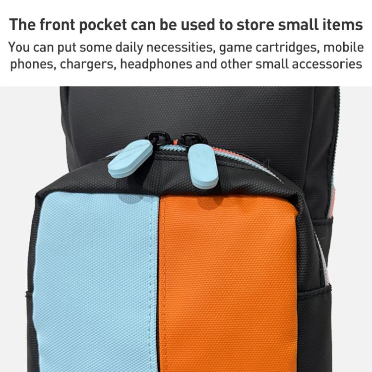 For Nintendo Switch 2 iPlay HBS-2844 Colorblock Crossbody Game Console Storage Bag - Orange Blue