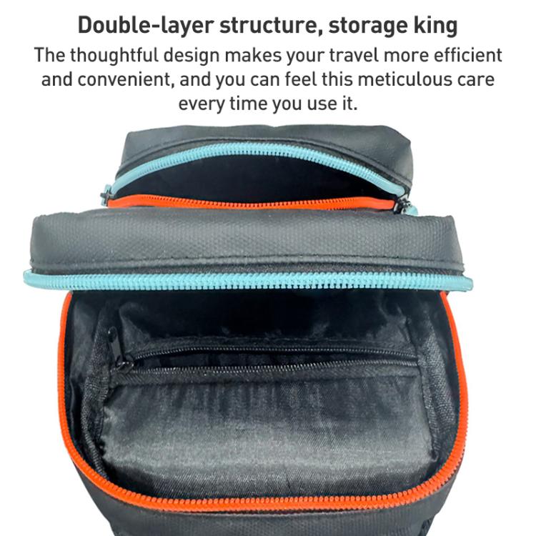 For Nintendo Switch 2 iPlay HBS-2844 Colorblock Crossbody Game Console Storage Bag - Orange Blue