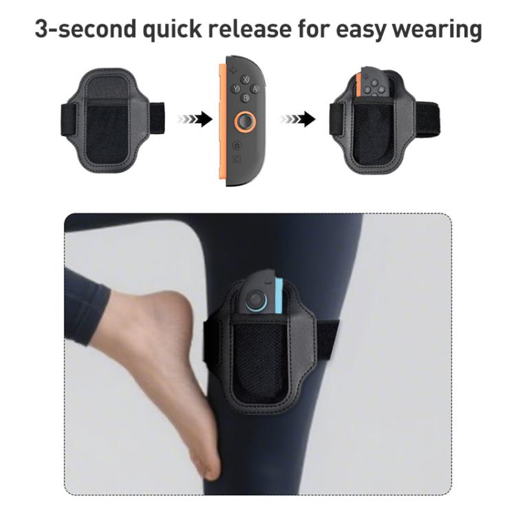 For Nintendo Switch 2 Joy-Con 2pcs iPlay HBS-2860 Handle Adjustable Sports Leg Strap - Black
