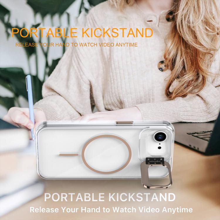 For iPhone 17e / 16e Bright Color Clear MagSafe Lens Frame Holder Phone Case