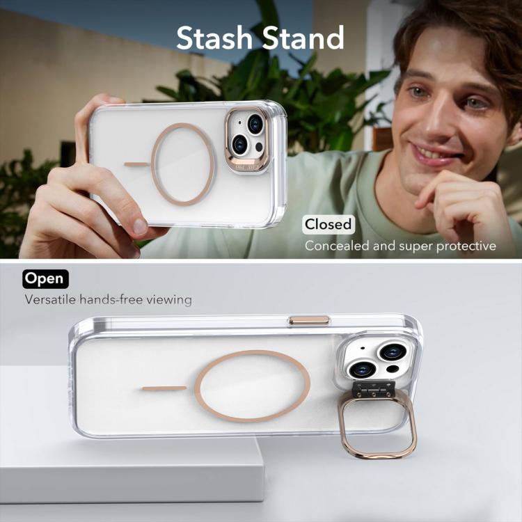 For iPhone 14 / 13 Bright Color Clear MagSafe Lens Frame Holder Phone Case