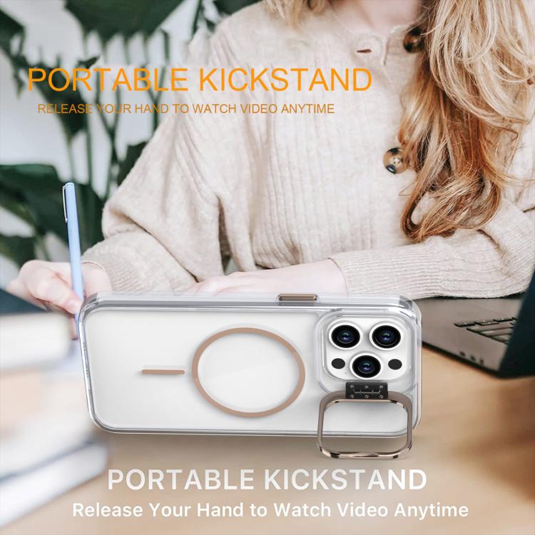 For iPhone 13 Pro Max Bright Color Clear MagSafe Lens Frame Holder Phone Case