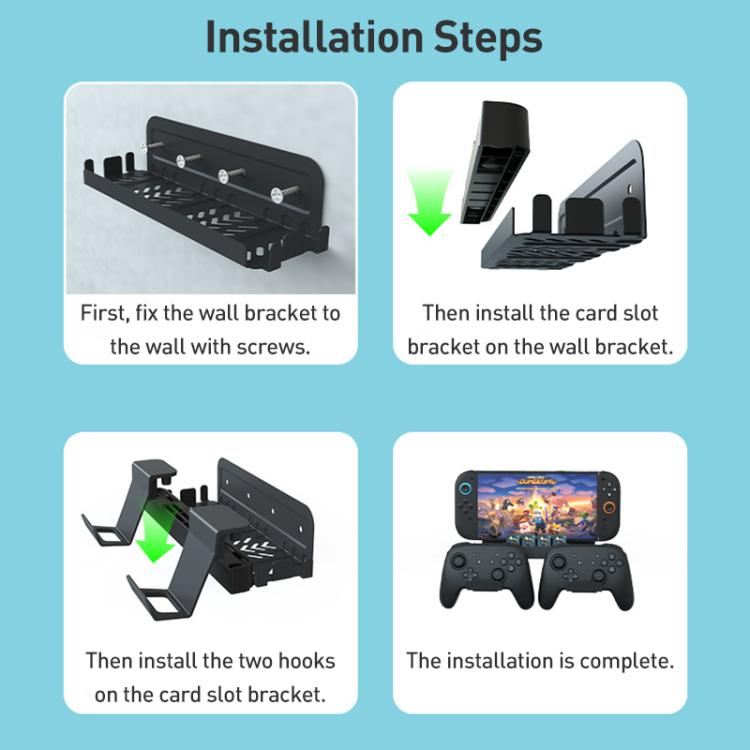 iPlay HBS-2836 Game Controller Universal Wall Storage Bracket - Black