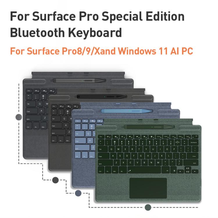 For MicroSoft Surface Pro 9 / 8 / X Magnetic Touch Backlit Bluetooth Keyboard With Pen Slot and Stylus Pen