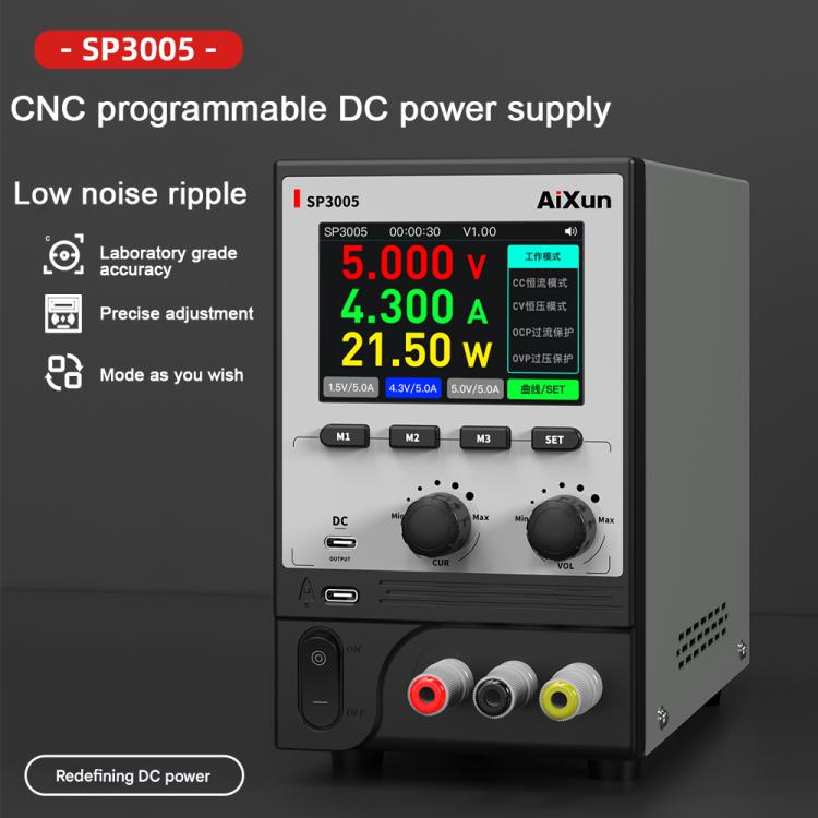 Aixun SP3005 Intelligent Interconnection CNC Programmable DC Power Supply, Plug:EU Plug