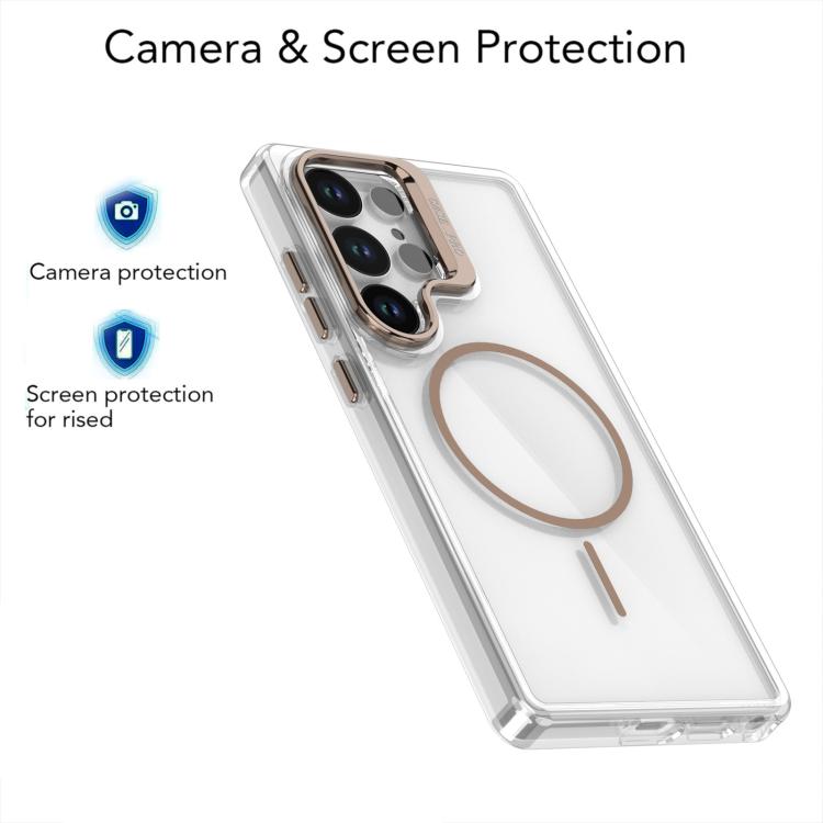 For Samsung Galaxy S23 Ultra / S22 Ultra Bright Color Clear MagSafe Lens Frame Holder Phone Case