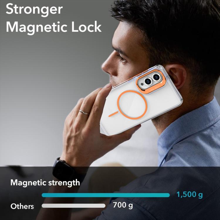 For Samsung Galaxy S25 Edge 5G Bright Color Clear MagSafe Lens Frame Holder Phone Case