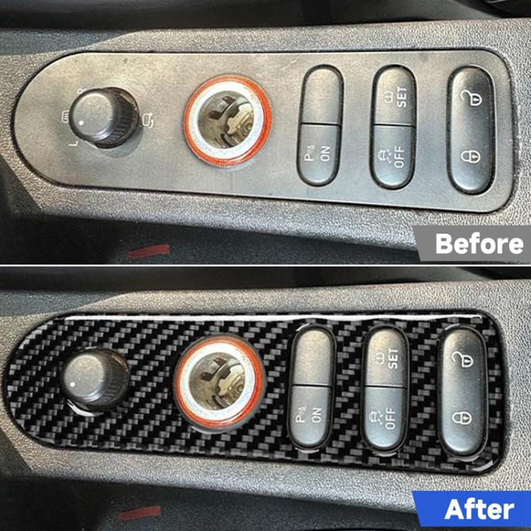 Carbon Fiber Car Rear Mirror Adjustment Switch Frame Decorative Sticker for SEAT Leon 2005-2012, Left and Right Driver