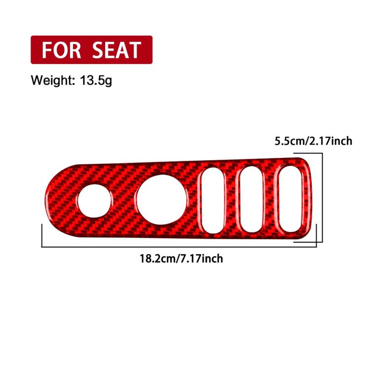 Carbon Fiber Car Rear Mirror Adjustment Switch Frame Decorative Sticker for SEAT Leon 2005-2012, Left and Right Driver