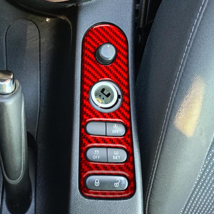 Carbon Fiber Car Rear Mirror Adjustment Switch Frame Decorative Sticker for SEAT Leon 2005-2012, Left and Right Driver