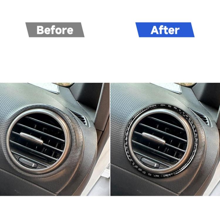 2pcs/Set Carbon Fiber Car AC Two Sides Air Outlet Decorative Sticker for SEAT Leon 2005-2012, Left and Right Driver