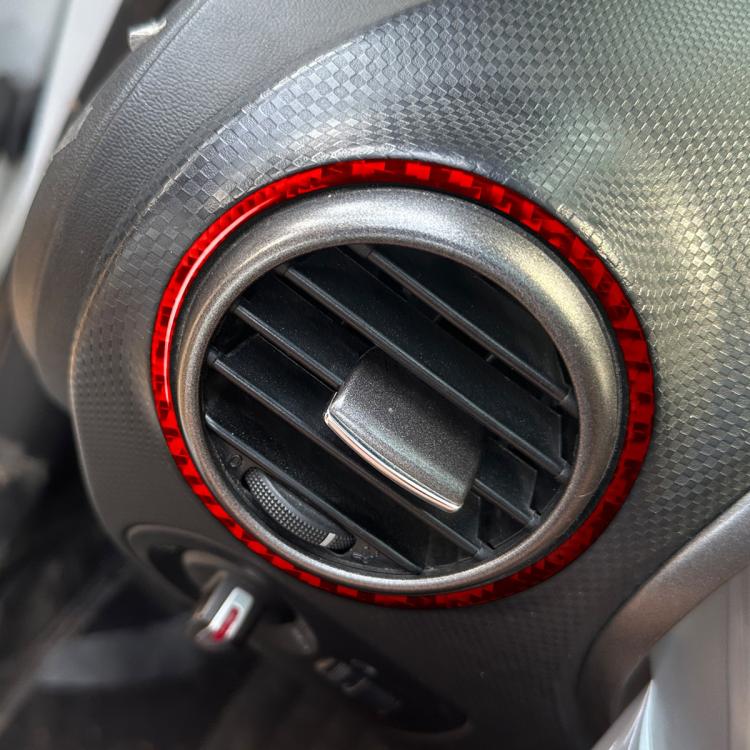 2pcs/Set Carbon Fiber Car AC Two Sides Air Outlet Decorative Sticker for SEAT Leon 2005-2012, Left and Right Driver