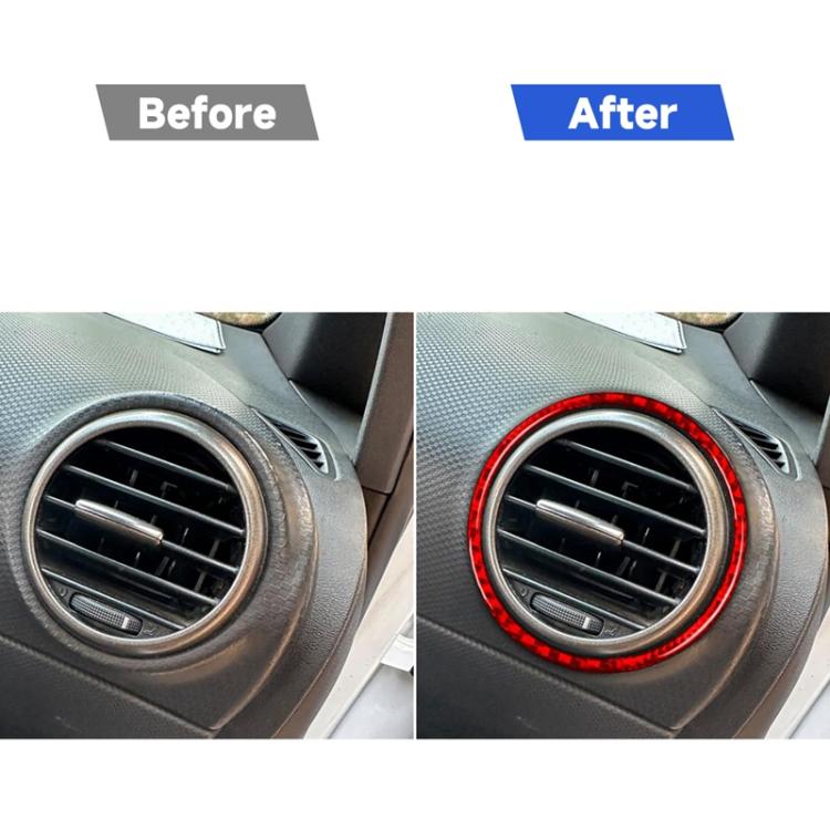 2pcs/Set Carbon Fiber Car AC Two Sides Air Outlet Decorative Sticker for SEAT Leon 2005-2012, Left and Right Driver