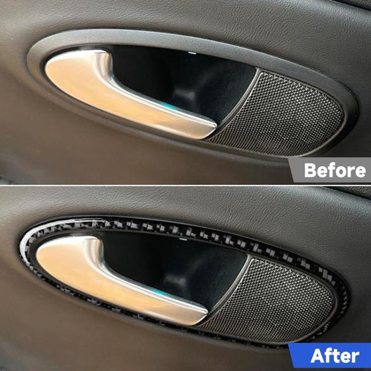 4pcs/Set Carbon Fiber Car Inner Door Handle Panel Decorative Sticker for SEAT Leon 2005-2012, Left and Right Driver