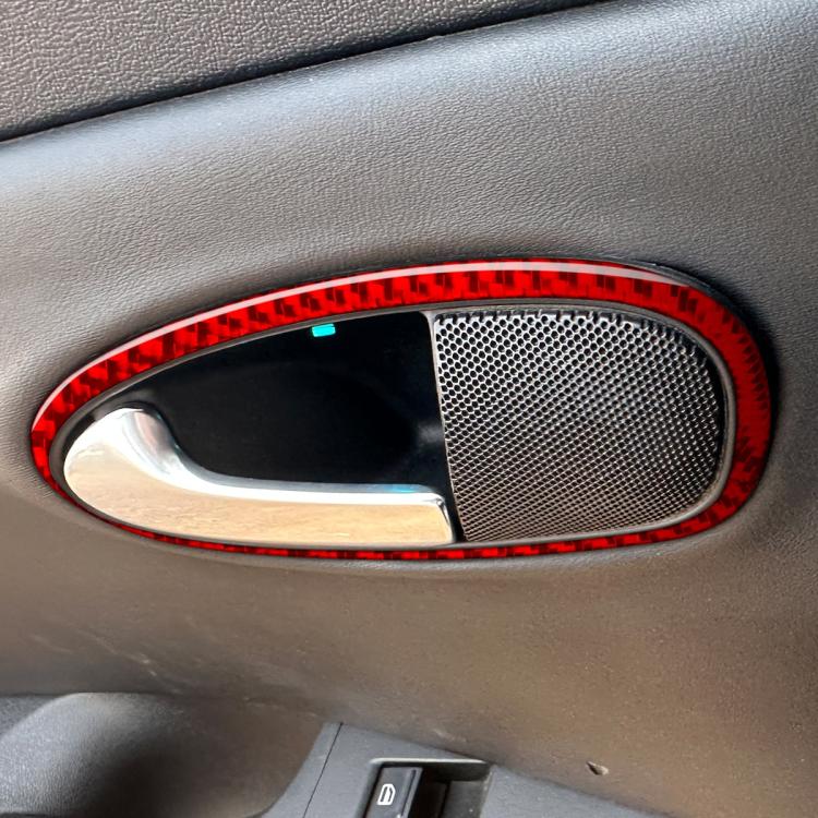 4pcs/Set Carbon Fiber Car Inner Door Handle Panel Decorative Sticker for SEAT Leon 2005-2012, Left and Right Driver