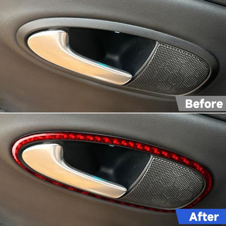 4pcs/Set Carbon Fiber Car Inner Door Handle Panel Decorative Sticker for SEAT Leon 2005-2012, Left and Right Driver