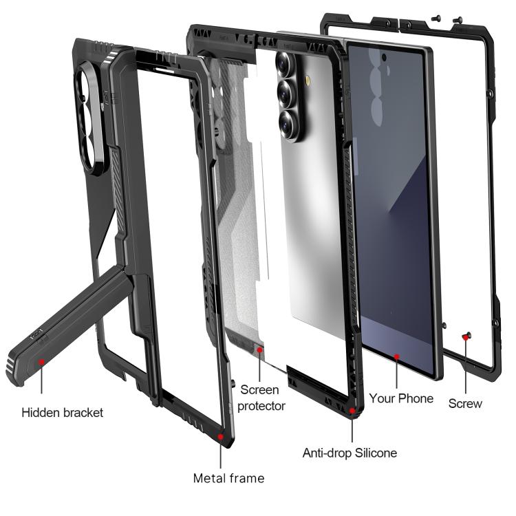 For Samsung Galaxy Z Fold7 5G RedPepper Waterproof Drop-proof Dustproof Metal Phone Case