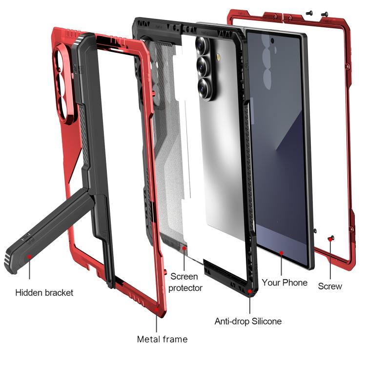 For Samsung Galaxy Z Fold7 5G RedPepper Waterproof Drop-proof Dustproof Metal Phone Case