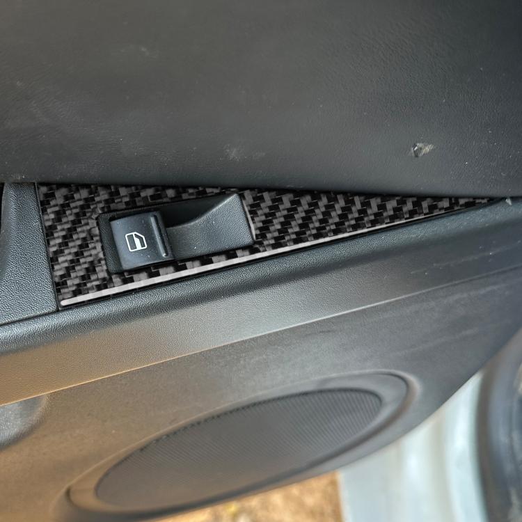 5pcs/Set Carbon Fiber Car Lifting Panel Decorative Sticker for SEAT Leon 2005-2012, Left Driver