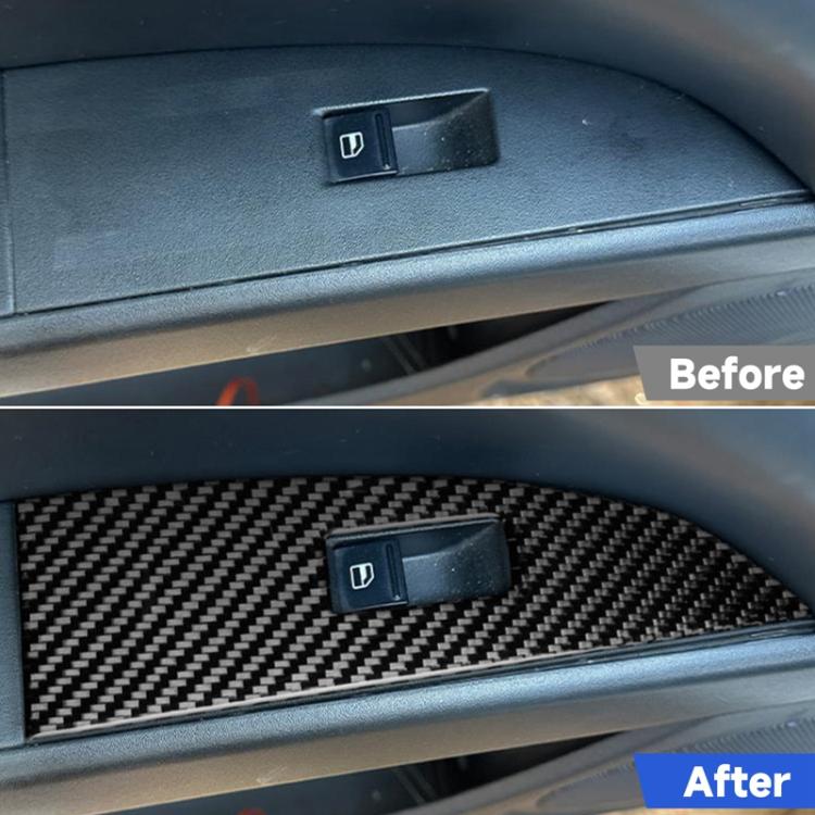 5pcs/Set Carbon Fiber Car Lifting Panel Decorative Sticker for SEAT Leon 2005-2012, Left Driver