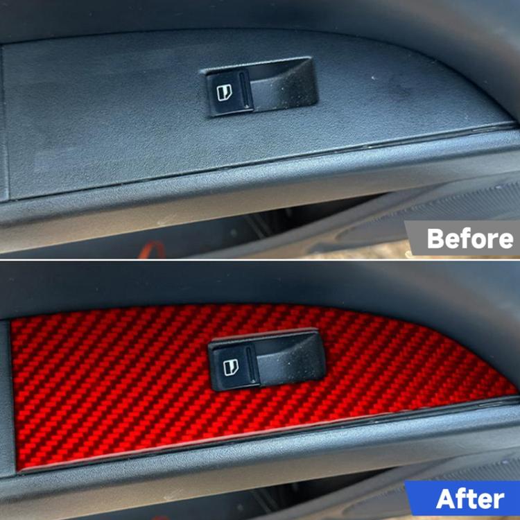 5pcs/Set Carbon Fiber Car Lifting Panel Decorative Sticker for SEAT Leon 2005-2012, Left Driver