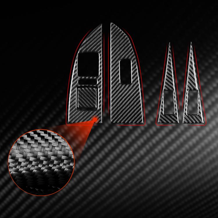 5pcs/Set Carbon Fiber Car Lifting Panel Decorative Sticker for SEAT Leon 2005-2012, Left Driver