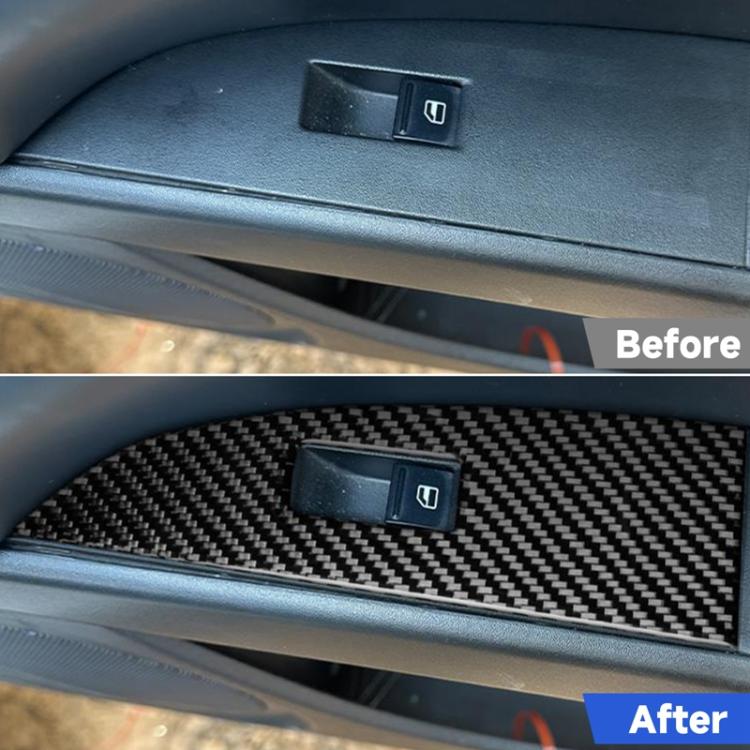 5pcs/Set Carbon Fiber Car Lifting Panel Decorative Sticker for SEAT Leon 2005-2012, Right Driver