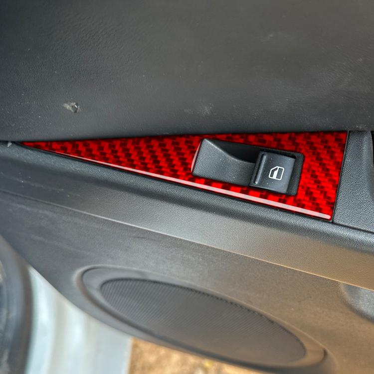 5pcs/Set Carbon Fiber Car Lifting Panel Decorative Sticker for SEAT Leon 2005-2012, Right Driver