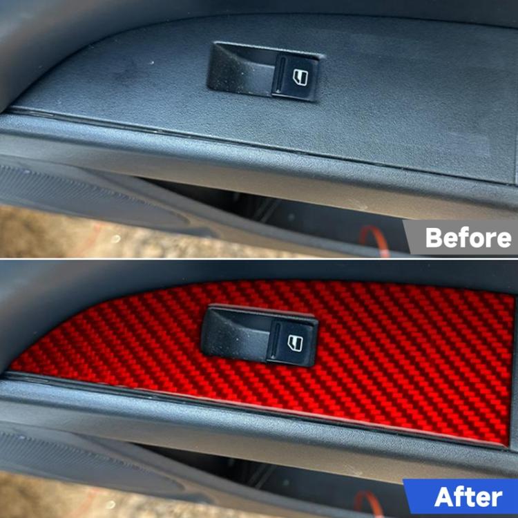5pcs/Set Carbon Fiber Car Lifting Panel Decorative Sticker for SEAT Leon 2005-2012, Right Driver