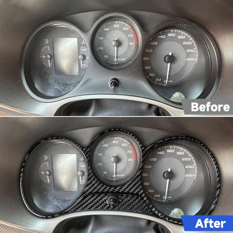 2pcs/Set Carbon Fiber Car Speedometer Surrounded Panel Decorative Sticker for SEAT Leon 2005-2012, Left and Right Driver