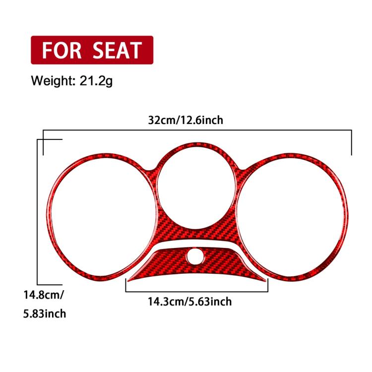 2pcs/Set Carbon Fiber Car Speedometer Surrounded Panel Decorative Sticker for SEAT Leon 2005-2012, Left and Right Driver