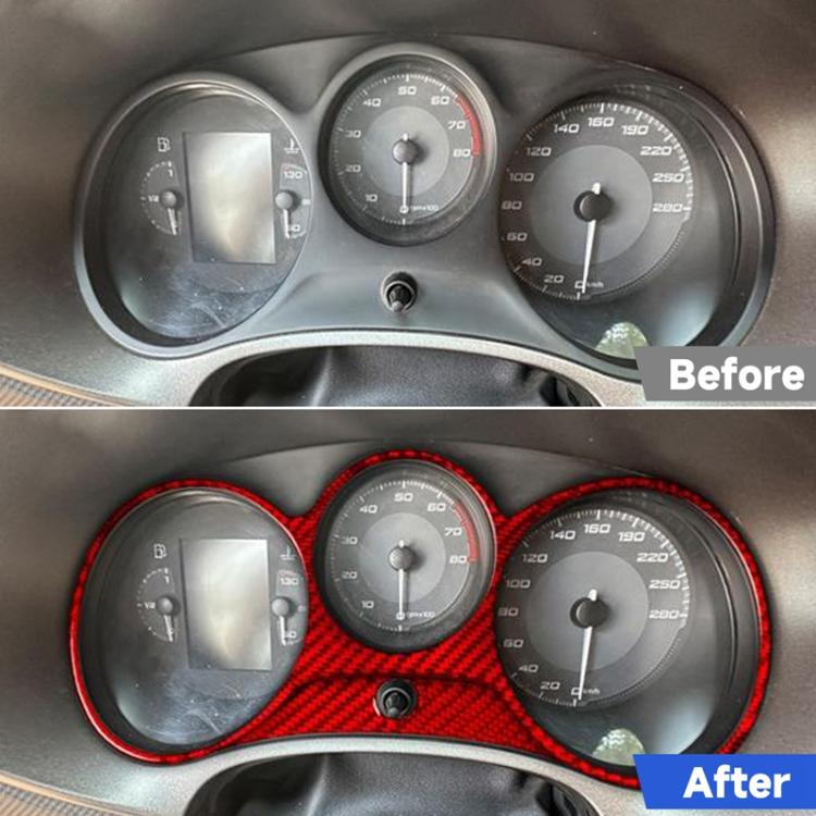 2pcs/Set Carbon Fiber Car Speedometer Surrounded Panel Decorative Sticker for SEAT Leon 2005-2012, Left and Right Driver