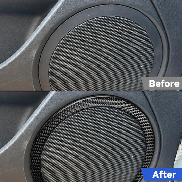 4pcs/Set Carbon Fiber Car Door Horn Ring Decorative Sticker for SEAT Leon 2005-2012, Left and Right Driver