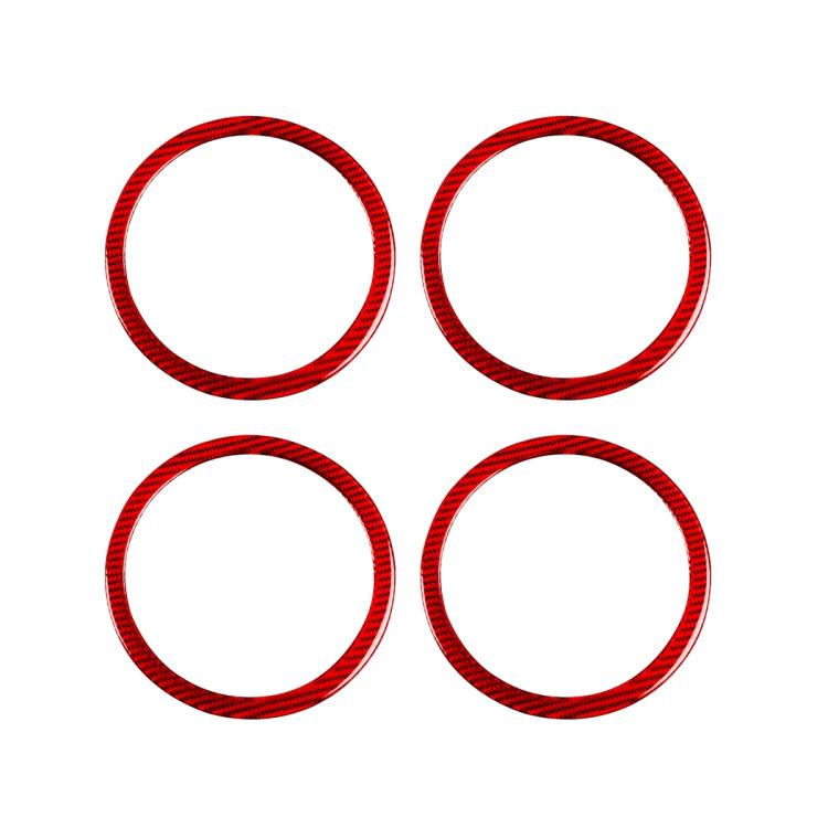 4pcs/Set Carbon Fiber Car Door Horn Ring Decorative Sticker for SEAT Leon 2005-2012, Left and Right Driver