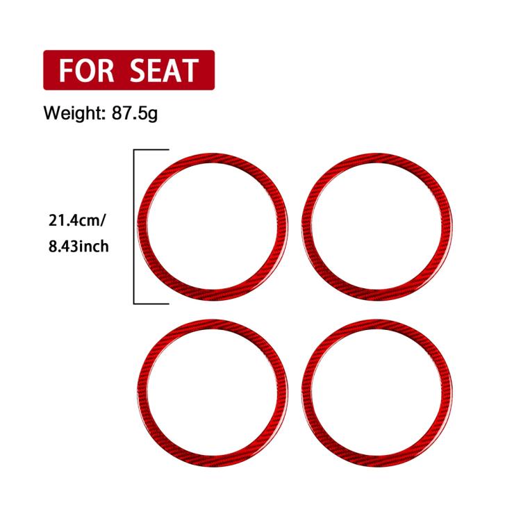 4pcs/Set Carbon Fiber Car Door Horn Ring Decorative Sticker for SEAT Leon 2005-2012, Left and Right Driver
